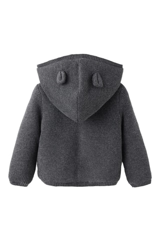 Cardigan imitation mouton capuche - Anthracite