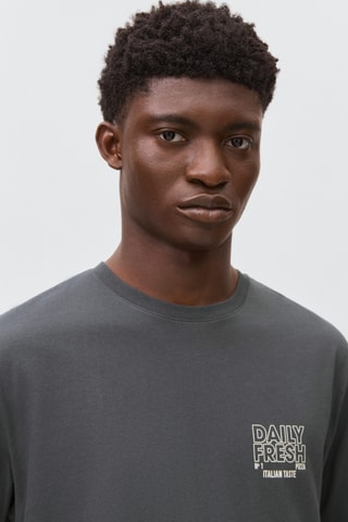 T-shirt imprimé manches courtes - Anthracite