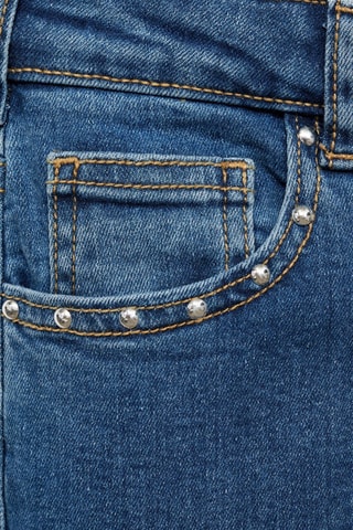 Jean taille basse à clous - Bleu marine