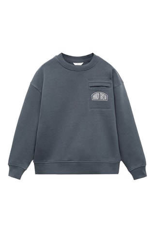 Sweat-shirt coton imprimé - Gris foncé