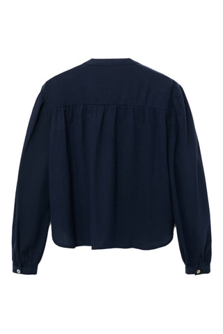 Blouse coton volantée - Bleu marine