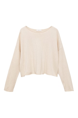 Pull-over maille fine oversize - Beige