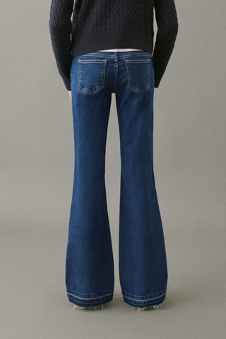 Jean flare taille basse - Bleu marine