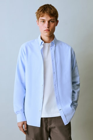 Chemise oxford en coton - Bleu
