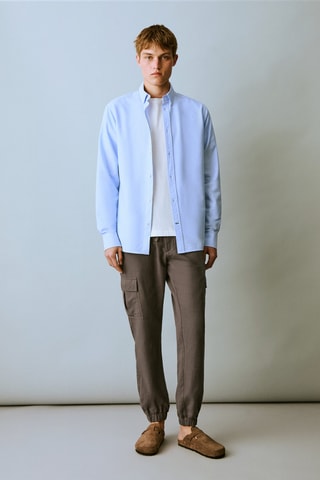 Chemise oxford en coton - Bleu