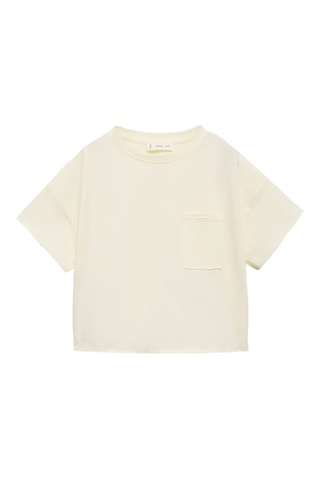 T-shirt crop poche - Jaune
