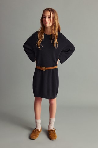 Robe midi maille - Bleu marine