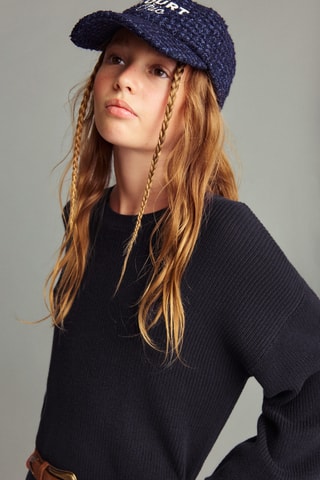 Robe midi maille - Bleu marine
