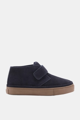 Chaussures cuir Velcro - Bleu