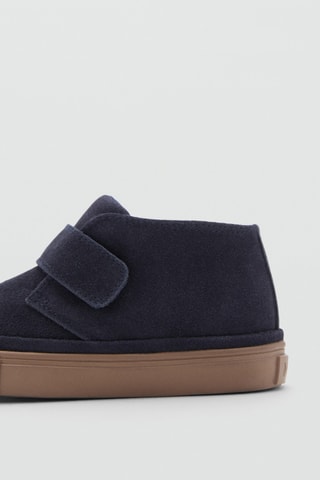 Chaussures cuir Velcro - Bleu