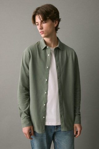 Chemise polo en coton - Kaki