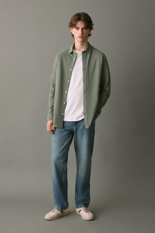 Chemise polo en coton - Kaki