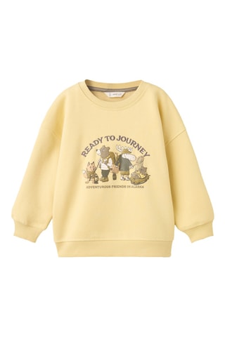 Sweat brodé et imprimé - Jaune