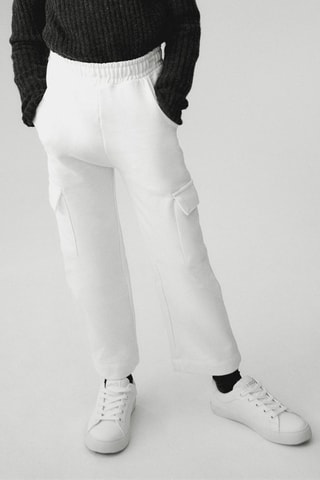 Pantalon cargo coton - Blanc