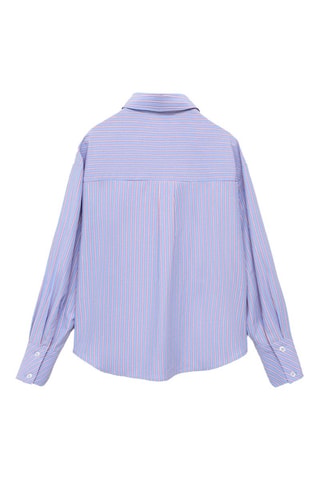 Chemise oversize coton rayures - Bleu