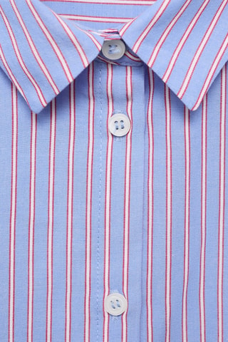 Chemise oversize coton rayures - Bleu