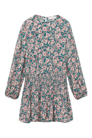 Robe à fleurs détail froncé - Rose