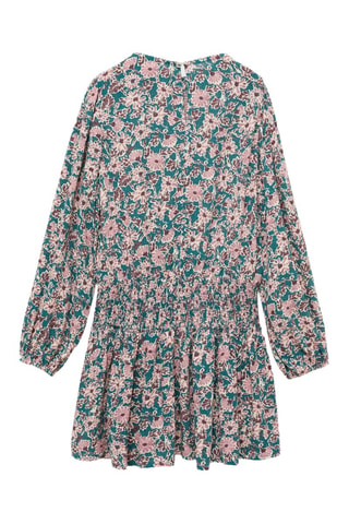 Robe à fleurs détail froncé - Rose