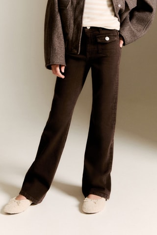 Jean flare poches - Marron