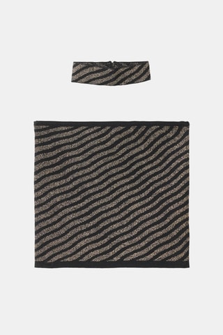Haut bustier à rayures - Doré