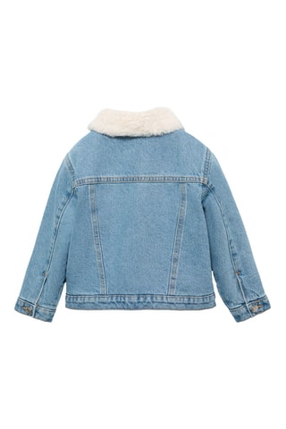 Blouson denim imitation  fourrure - Bleu