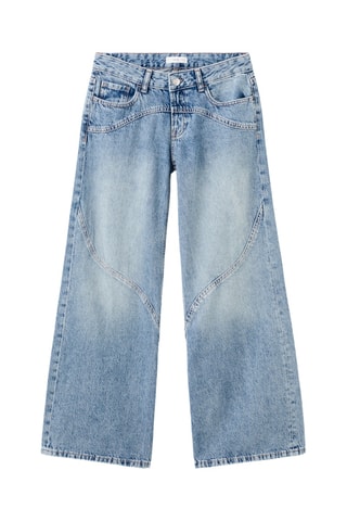 Jean wideleg détails coutures - Bleu