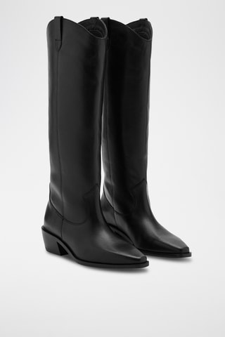 Bottes hautes cuir - Noir