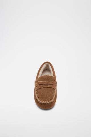 Mocassins cuir intérieur fourrure - Beige