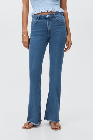 Jean flare ourlet effiloché - Bleu