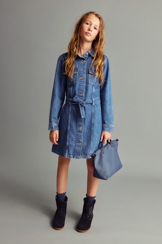 Robe denim courte - Bleu marine