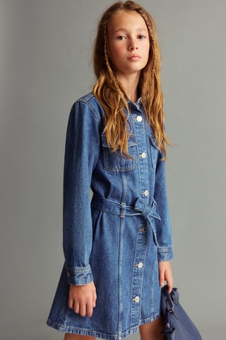 Robe denim courte - Bleu marine