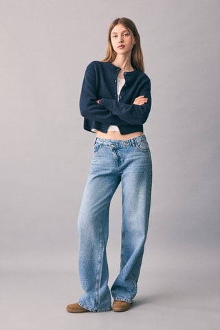 Jean taille croisée - Bleu clair