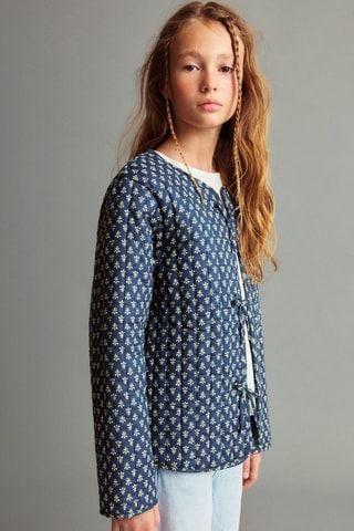 Veste imprimée coton - Bleu