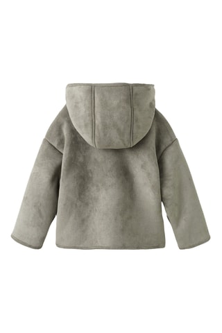 Manteau suède doublé imitation mouton - Kaki