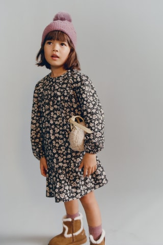 Robe à fleurs - Noir