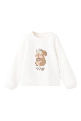 Sweat brodé et imprimé - Blanc