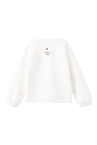 Sweat brodé et imprimé - Blanc