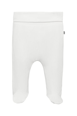 Pantalon à pieds maille coton - Blanc