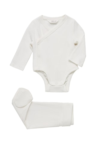 Body col V boutons - Blanc