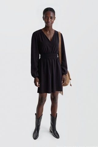 Robe taille froncée - Bleu marine