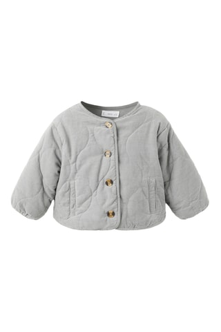 Manteau matelassé velours côtelé - Gris