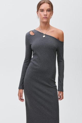 Robe longue cut-out - Gris foncé