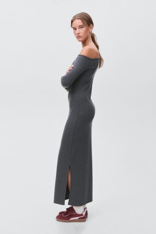 Robe longue cut-out - Gris foncé