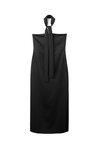 Robe midi avec cravate - Noir