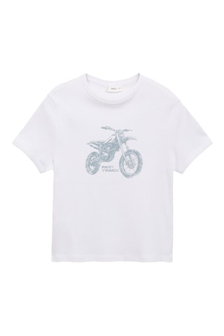 T-shirt coton motos - Blanc