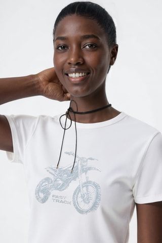 T-shirt coton motos - Blanc