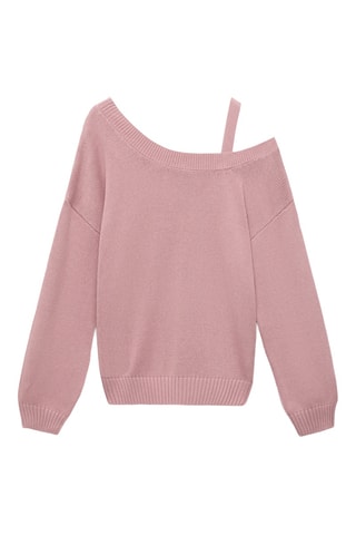 Pull en maille à découpe - Rose clair