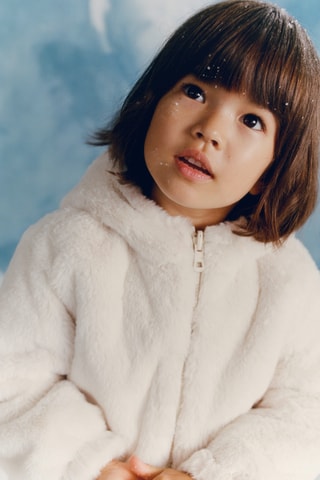 Manteau réversible fausse fourrure - Blanc