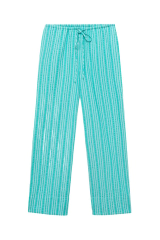Pantalon rayures nœud - Turquoise