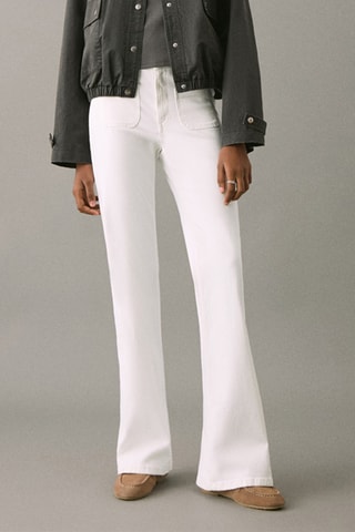 Jean flare poches - Blanc